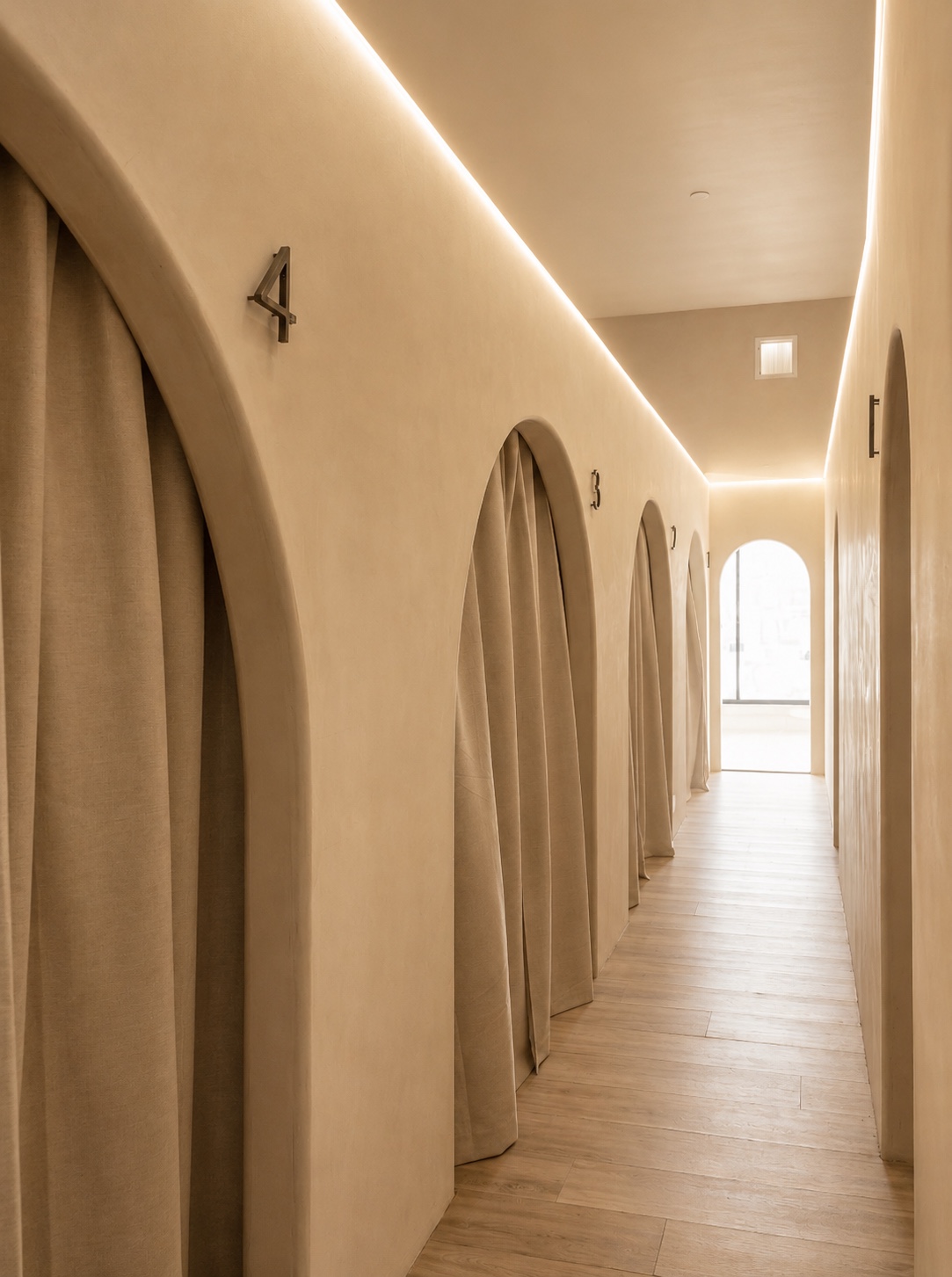 Warm treatment hallway at Swanya House